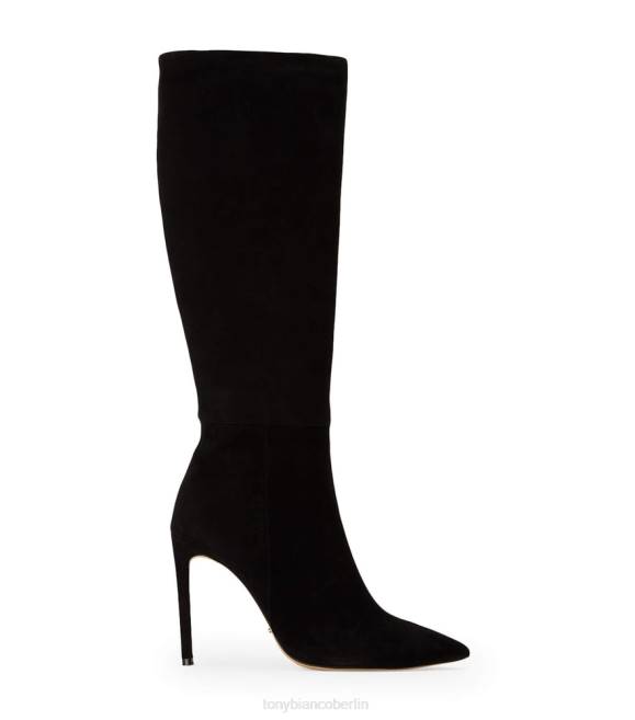 kniehohe Stiefel| de Tony Bianco Frauen Apollo-Kalbsstiefel schwarzes Wildleder 4624467